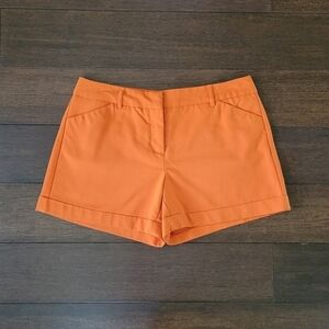 Versona Modern Fit Bright Orange Mid-Rise Cuffed Chino Shorts Women's Size 8